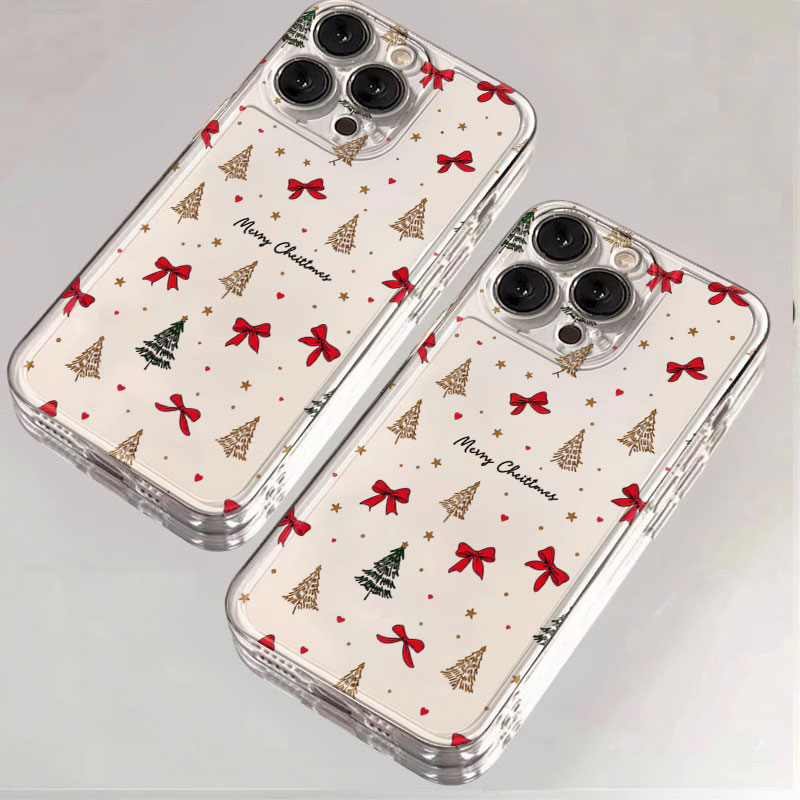 Phone Cases Xr Iphone - Red Bow Christmas Clear Shockproof Phone