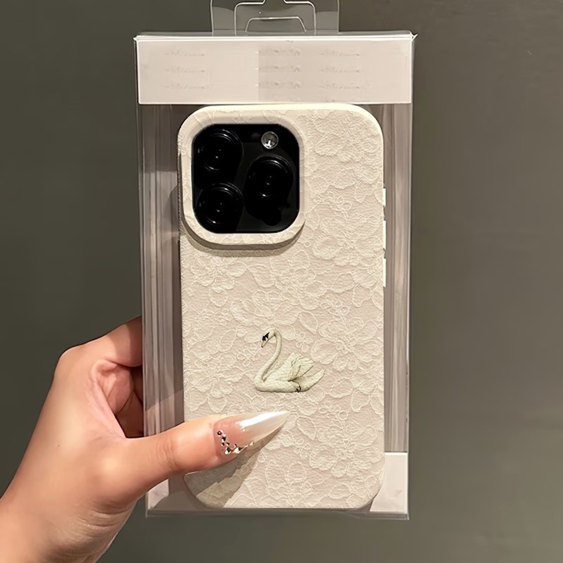 Lace Swan Pattern Lychee Textu - огляд і ціна Phone Cases Iphone 13